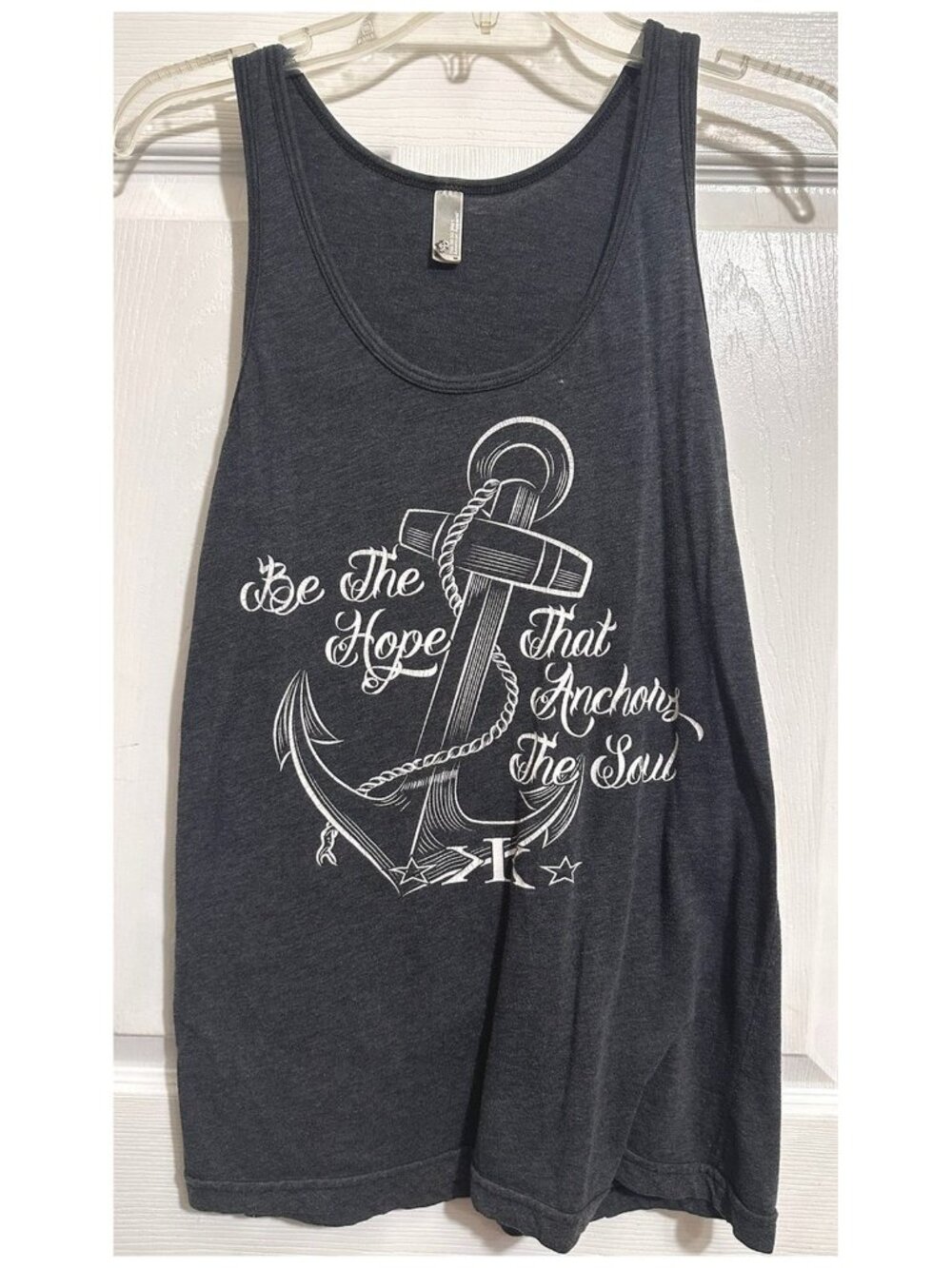 50/50 "Be The Hope That Anchors The Soul" Sleeveless Shirt Top Blouse Size M